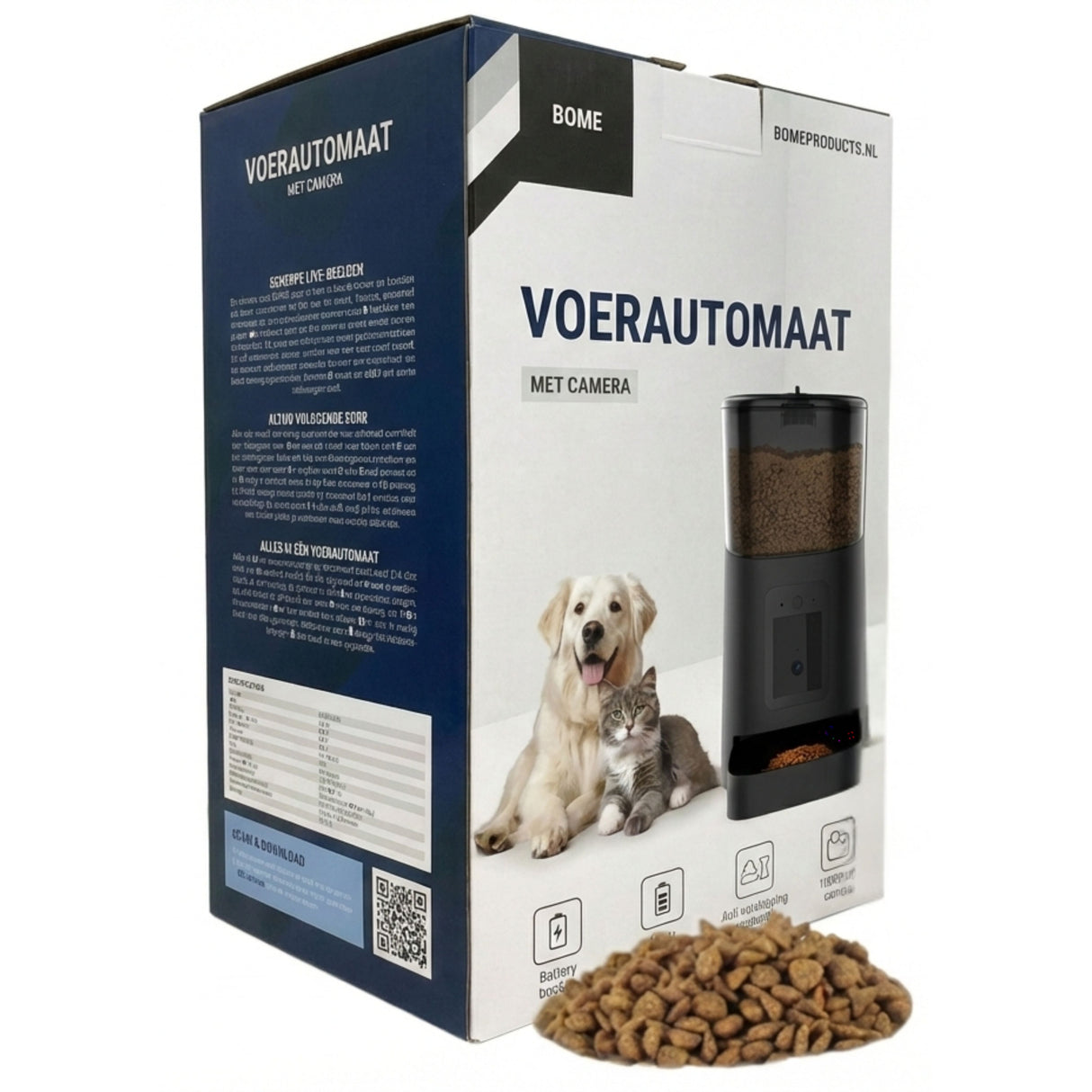 Voerautomaat met Camera en Audio Inclusief SD-Kaart - Automatische Voerbak - Zwart - SpirePets