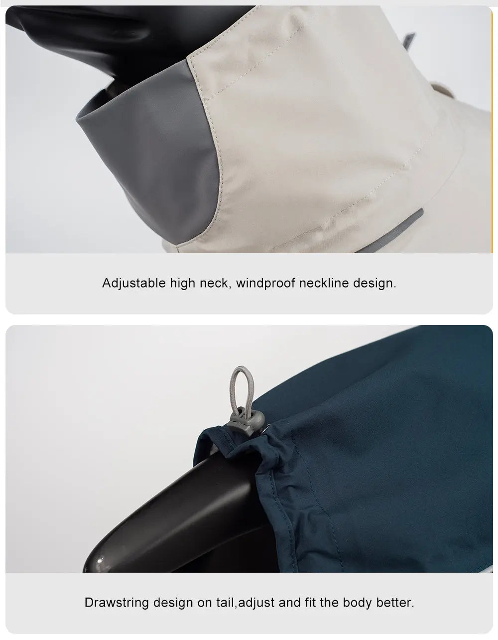 Hondenjas - hardshell materiaal - winddicht - waterdicht - lichtgewicht - blauw - maat L - SpirePets