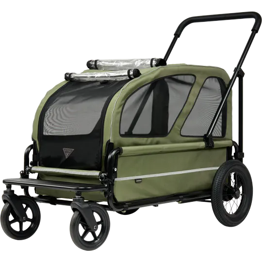 AirBuggy Carriage Set Moss Green – De Ultieme Luxe Hondenbuggy - SpirePets