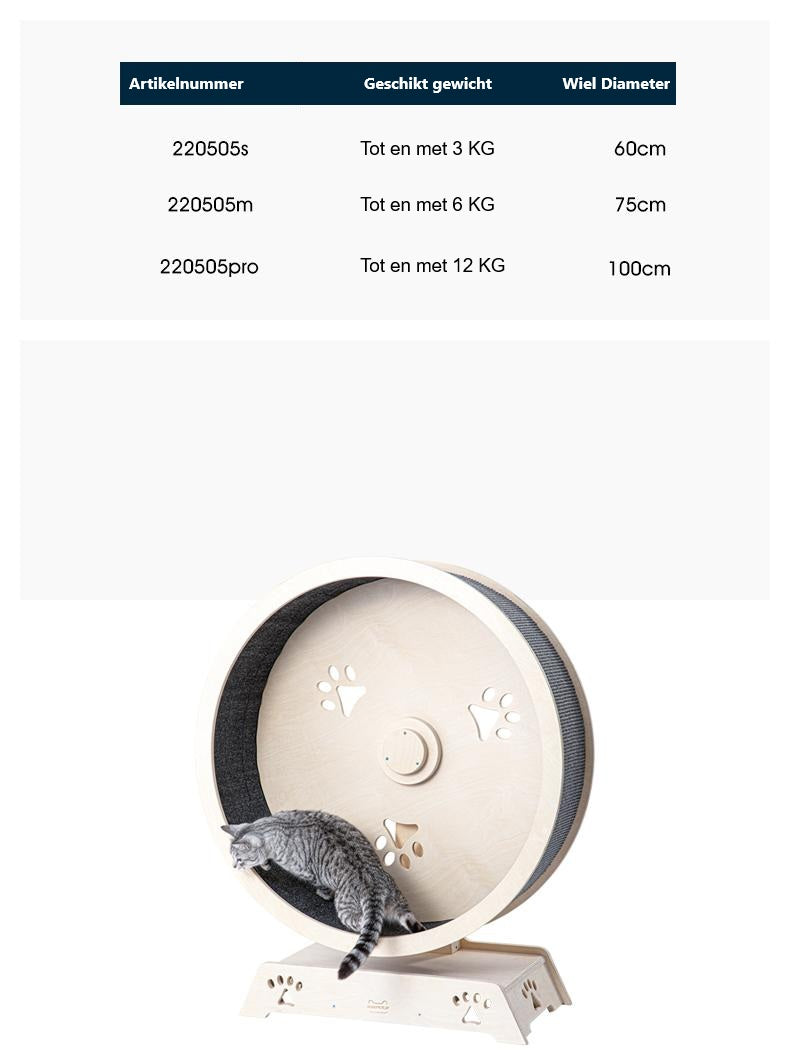 Katten loopwiel - looprad Medium - SpirePets