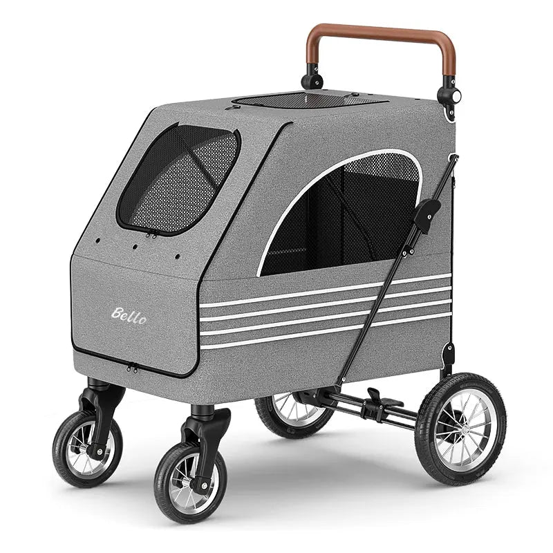BELLO Wandelwagen voor honden - tot 2 of 3 honden mogelijk - 4-wielen - Inklapbaar - SpirePets