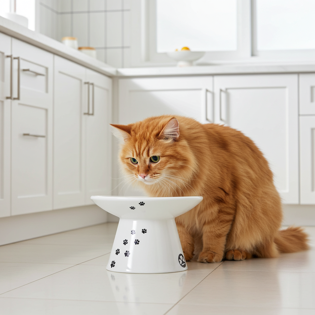 Gamelle surélevée pour chat - Gamelle en porcelaine pour chat