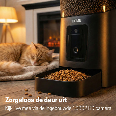 Voerautomaat met Camera en Audio Inclusief SD-Kaart - Automatische Voerbak - Zwart - SpirePets