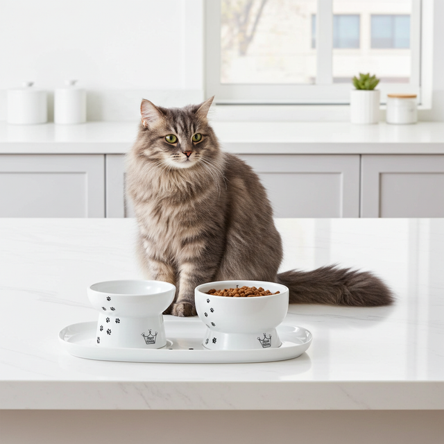 Necoichi dienblad inclusief twee bakjes voor katten - SpirePets