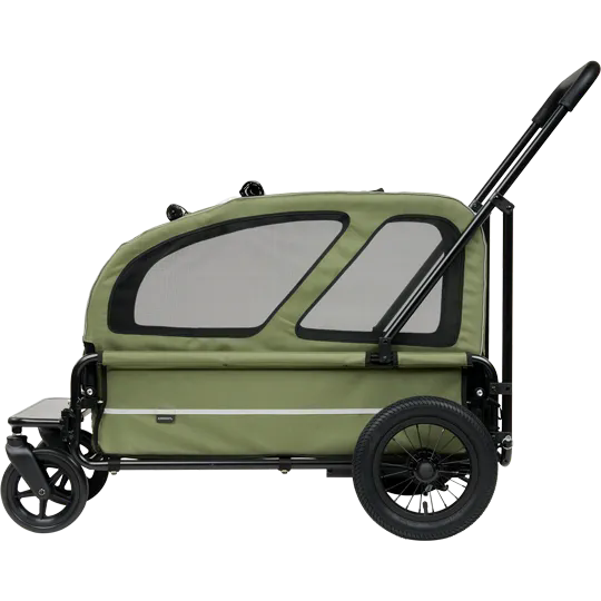 AirBuggy Carriage Set Moss Green – De Ultieme Luxe Hondenbuggy - SpirePets