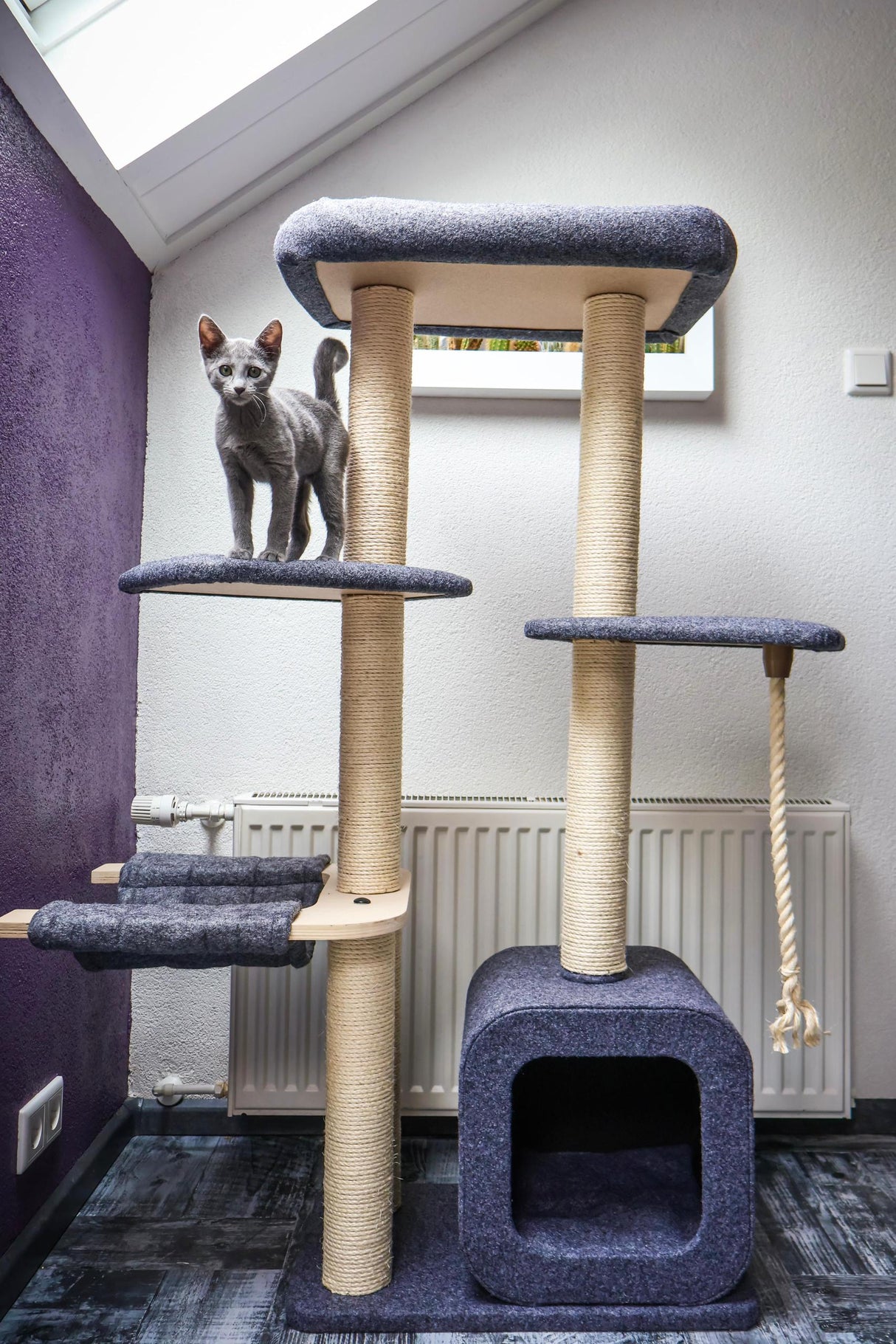 Katten krabpaal Candy - klimboom - grijs - SpirePets