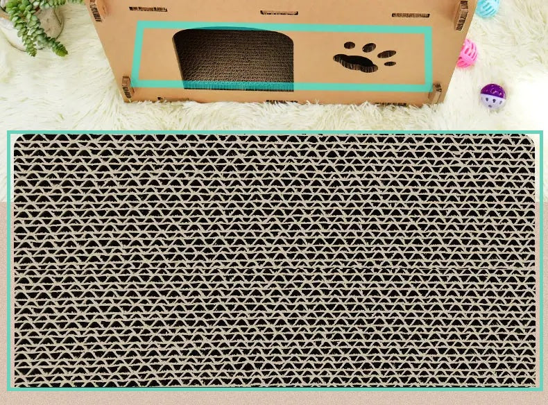 Set van 3 krabplanken voor kattenhuis - SpirePets