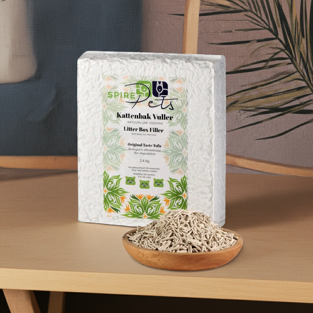 Tofu kattenbakvulling Matcha – Doorspoelbaar & Milieuvriendelijk - SpirePets