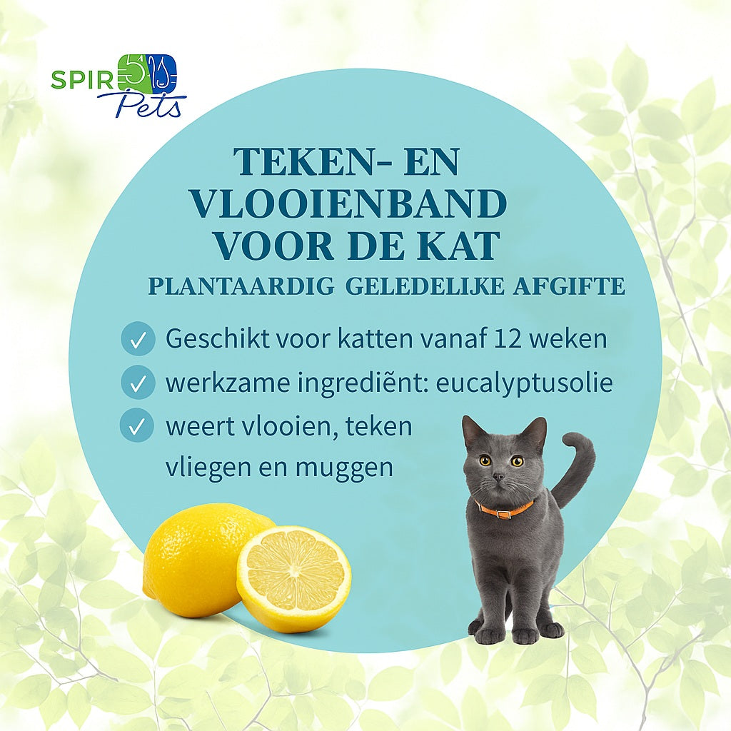 Natuurlijke vlooien- en tekenband - 60cm - SpirePets