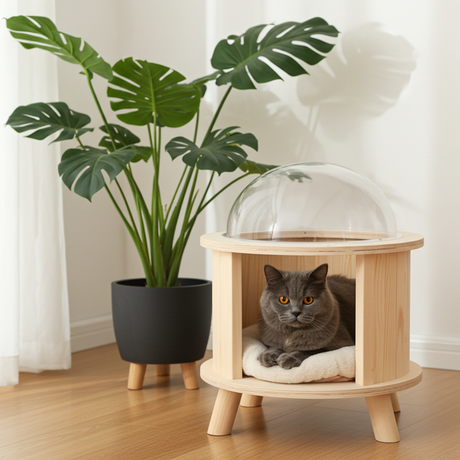 Kattenhuisje hout - Kattenmand - luxe kattenbed - SpirePets