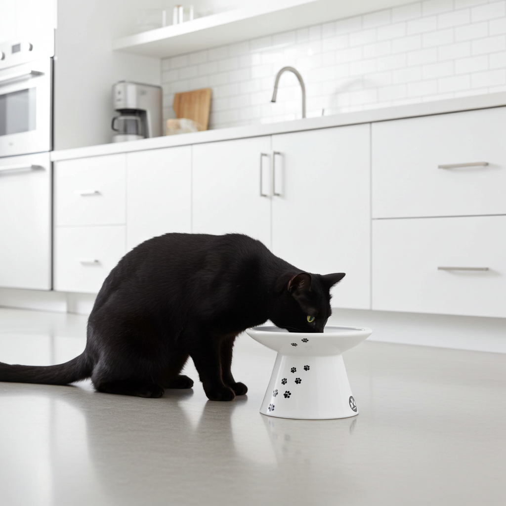 Gamelle surélevée pour chat - Gamelle en porcelaine pour chat